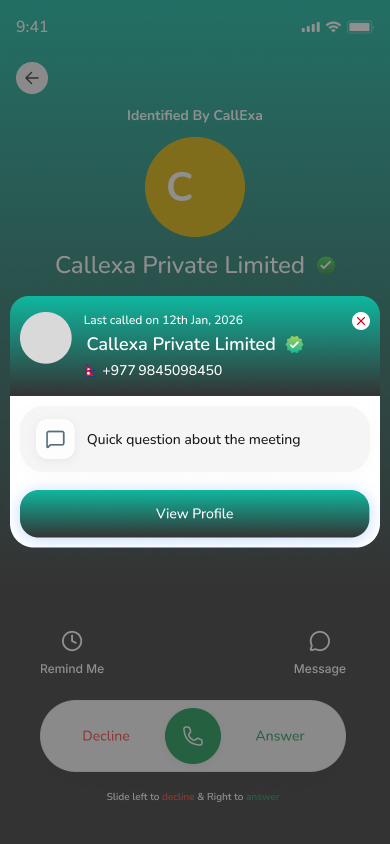 CallExa App Interface